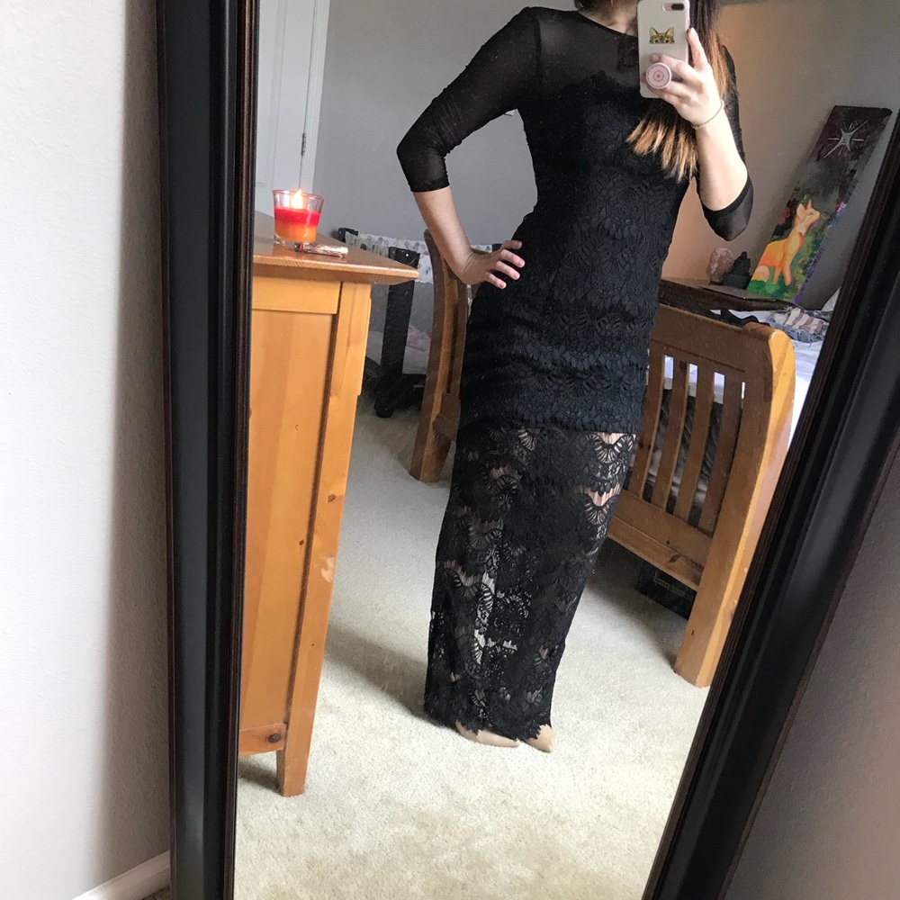 Cache black lace dress